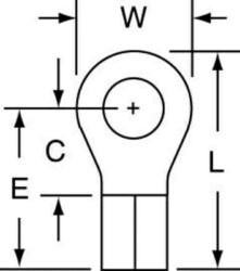 3M™ Non-Insulated Butted Seam Ring Tongue Terminal 13-10, Max. Temp. 347 °F (175 °C) for bare terminals image 3M™ Non-Insulated Butted Seam Ring Tongue Terminal 13-10, Max. Temp. 347 °F (175 °C) for bare terminalsimage
