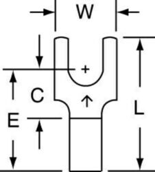 3M™ Non-Insulated Brazed Seam Block Fork Terminal BS-32-8-W, suitable for use in a terminal block image 3M™ Non-Insulated Brazed Seam Block Fork Terminal BS-32-8-W, suitable for use in a terminal blockimage