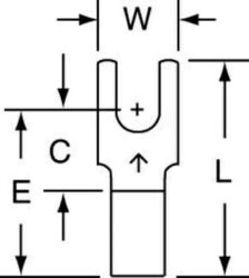 3M™ Non-Insulated Brazed Seam Block Fork Terminal BS-32-6-W, suitable for use in a terminal block image 3M™ Non-Insulated Brazed Seam Block Fork Terminal BS-32-6-W, suitable for use in a terminal blockimage