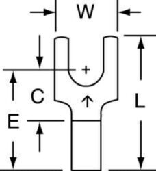 3M™ Non-Insulated Brazed Seam Block Fork Terminal, BS-31-8-W, suitable for use in a terminal block image 3M™ Non-Insulated Brazed Seam Block Fork Terminal, BS-31-8-W, suitable for use in a terminal blockimage
