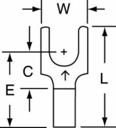 3M™ Non-Insulated Brazed Seam Block Fork Terminal, BS-31-10-W, suitable for use in a terminal block image 3M™ Non-Insulated Brazed Seam Block Fork Terminal, BS-31-10-W, suitable for use in a terminal blockimage