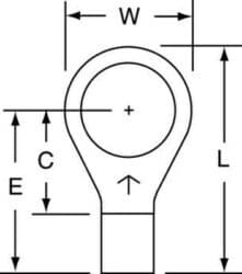 3M™ Non-Insulated Brazed Seam Ring Tongue Terminal 13-56-W, Max. Temp. 347 °F (175 °C) for bare terminals image 3M™ Non-Insulated Brazed Seam Ring Tongue Terminal 13-56-W, Max. Temp. 347 °F (175 °C) for bare terminalsimage