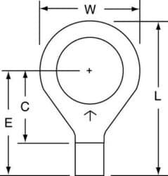 3M™ Non-Insulated Brazed Seam Ring Tongue Terminal 13-500-W, Max. Temp. 347 °F (175 °C) for bare terminals image 3M™ Non-Insulated Brazed Seam Ring Tongue Terminal 13-500-W, Max. Temp. 347 °F (175 °C) for bare terminalsimage