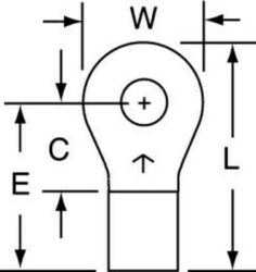 3M™ Non-Insulated Brazed Seam Ring Tongue Terminal 13-6-W, Max. Temp. 347 °F (175 °C) for bare terminals image 3M™ Non-Insulated Brazed Seam Ring Tongue Terminal 13-6-W, Max. Temp. 347 °F (175 °C) for bare terminalsimage