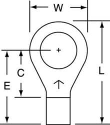 3M™ Non-Insulated Brazed Seam Ring Tongue Terminal 13-38-W, Max. Temp. 347 °F (175 °C) for bare terminals image 3M™ Non-Insulated Brazed Seam Ring Tongue Terminal 13-38-W, Max. Temp. 347 °F (175 °C) for bare terminalsimage