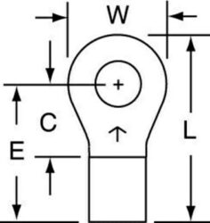3M™ Non-Insulated Brazed Seam Ring Tongue Terminal 13-8S-W, Max. Temp. 347 °F (175 °C) for bare terminals image 3M™ Non-Insulated Brazed Seam Ring Tongue Terminal 13-8S-W, Max. Temp. 347 °F (175 °C) for bare terminalsimage