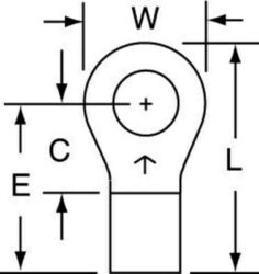3M™ Non-Insulated Brazed Seam Ring Tongue Terminal 13-10-W, Max. Temp. 347 °F (175 °C) for bare terminals image 3M™ Non-Insulated Brazed Seam Ring Tongue Terminal 13-10-W, Max. Temp. 347 °F (175 °C) for bare terminalsimage