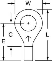 3M™ Non-Insulated Brazed Seam Ring Tongue Terminal 12-14S-W, Max. Temp. 347 °F (175 °C) for bare terminals image 3M™ Non-Insulated Brazed Seam Ring Tongue Terminal 12-14S-W, Max. Temp. 347 °F (175 °C) for bare terminalsimage