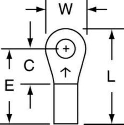 3M™ Non-Insulated Brazed Seam Ring Tongue Terminal 12-4S-W, Max. Temp. 347 °F (175 °C) for bare terminals image 3M™ Non-Insulated Brazed Seam Ring Tongue Terminal 12-4S-W, Max. Temp. 347 °F (175 °C) for bare terminalsimage