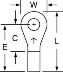 3M™ Non-Insulated Brazed Seam Ring Tongue Terminal L-12-6-W, Max. Temp. 347 °F (175 °C) for bare terminals image 3M™ Non-Insulated Brazed Seam Ring Tongue Terminal L-12-6-W, Max. Temp. 347 °F (175 °C) for bare terminalsimage