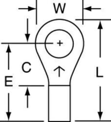3M™ Non-Insulated Brazed Seam Ring Tongue Terminal 12-10-W, Max. Temp. 347 °F (175 °C) for bare terminals image 3M™ Non-Insulated Brazed Seam Ring Tongue Terminal 12-10-W, Max. Temp. 347 °F (175 °C) for bare terminalsimage