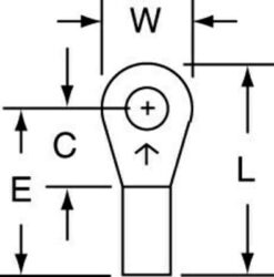3M™ Non-Insulated Brazed Seam Ring Tongue Terminal, 11-4S-W, Max. Temp. 347 °F (175 °C) for bare terminalsimage
