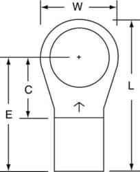 3M™ Non-Insulated Brazed Seam Ring Tongue Terminal 16-500S-W, Max. Temp. 347 °F (175 °C) for bare terminals image 3M™ Non-Insulated Brazed Seam Ring Tongue Terminal 16-500S-W, Max. Temp. 347 °F (175 °C) for bare terminalsimage
