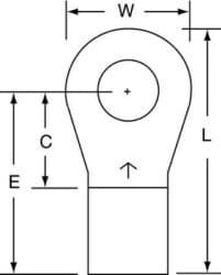 3M™ Non-Insulated Brazed Seam Ring Tongue Terminal 16-56-W, Max. Temp. 347 °F (175 °C) for bare terminals image 3M™ Non-Insulated Brazed Seam Ring Tongue Terminal 16-56-W, Max. Temp. 347 °F (175 °C) for bare terminalsimage