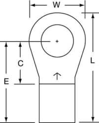 3M™ Non-Insulated Brazed Seam Ring Tongue Terminal 16-38-W, Max. Temp. 347 °F (175 °C) for bare terminals image 3M™ Non-Insulated Brazed Seam Ring Tongue Terminal 16-38-W, Max. Temp. 347 °F (175 °C) for bare terminalsimage