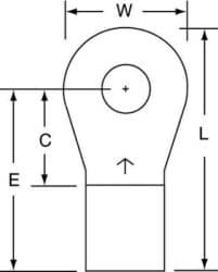 3M™ Non-Insulated Brazed Seam Ring Tongue Terminal 16-14-W, Max. Temp. 347 °F (175 °C) for bare terminals image 3M™ Non-Insulated Brazed Seam Ring Tongue Terminal 16-14-W, Max. Temp. 347 °F (175 °C) for bare terminalsimage