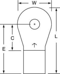 3M™ Non-Insulated Brazed Seam Ring Tongue Terminal 16-10-W, Max. Temp. 347 °F (175 °C) for bare terminals image 3M™ Non-Insulated Brazed Seam Ring Tongue Terminal 16-10-W, Max. Temp. 347 °F (175 °C) for bare terminalsimage