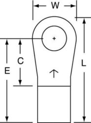 3M™ Non-Insulated Brazed Seam Ring Tongue Terminal 15-14S-W, Max. Temp. 347 °F (175 °C) for bare terminals image 3M™ Non-Insulated Brazed Seam Ring Tongue Terminal 15-14S-W, Max. Temp. 347 °F (175 °C) for bare terminalsimage