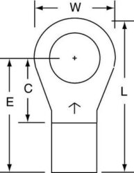 3M™ Non-Insulated Brazed Seam Ring Tongue Terminal 15-38-W, Max. Temp. 347 °F (175 °C) for bare terminals image 3M™ Non-Insulated Brazed Seam Ring Tongue Terminal 15-38-W, Max. Temp. 347 °F (175 °C) for bare terminalsimage