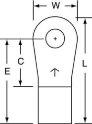 3M™ Non-Insulated Brazed Seam Ring Tongue Terminal 15-10S-W, Max. Temp. 347 °F (175 °C) for bare terminals image 3M™ Non-Insulated Brazed Seam Ring Tongue Terminal 15-10S-W, Max. Temp. 347 °F (175 °C) for bare terminalsimage