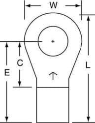 3M™ Non-Insulated Brazed Seam Ring Tongue Terminal 15-56-W, Max. Temp. 347 °F (175 °C) for bare terminals image 3M™ Non-Insulated Brazed Seam Ring Tongue Terminal 15-56-W, Max. Temp. 347 °F (175 °C) for bare terminalsimage