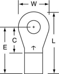 3M™ Non-Insulated Brazed Seam Ring Tongue Terminal 14-10S-W, Max. Temp. 347 °F (175 °C) for bare terminals image 3M™ Non-Insulated Brazed Seam Ring Tongue Terminal 14-10S-W, Max. Temp. 347 °F (175 °C) for bare terminalsimage