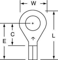 3M™ Non-Insulated Butted Seam Ring Tongue Terminal 12-14S, Max. Temp. 347 °F (175 °C) for bare terminalsimage