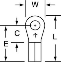 3M™ Non-Insulated Butted Seam Ring Tongue Terminal 12-4S, Max. Temp. 347 °F (175 °C) for bare terminalsimage