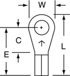 3M™ Non-Insulated Butted Seam Ring Tongue Terminal 12-8S, Max. Temp. 347 °F (175 °C) for bare terminals image 3M™ Non-Insulated Butted Seam Ring Tongue Terminal 12-8S, Max. Temp. 347 °F (175 °C) for bare terminalsimage