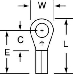 3M™ Non-Insulated Butted Seam Ring Tongue Terminal, 11-6S, Max. Temp. 347 °F (175 °C) for bare terminals image 3M™ Non-Insulated Butted Seam Ring Tongue Terminal, 11-6S, Max. Temp. 347 °F (175 °C) for bare terminalsimage