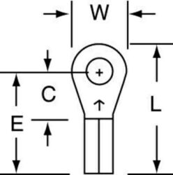 3M™ Non-Insulated Butted Seam Ring Tongue Terminal, 11-4S, Max. Temp. 347 °F (175 °C) for bare terminals image 3M™ Non-Insulated Butted Seam Ring Tongue Terminal, 11-4S, Max. Temp. 347 °F (175 °C) for bare terminalsimage