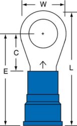 3M™ Nylon Insulated Brazed Seam Ring Tongue Terminal, 15-38-WN, standard-style ring tongue fits around the stud image 3M™ Nylon Insulated Brazed Seam Ring Tongue Terminal, 15-38-WN, standard-style ring tongue fits around the studimage