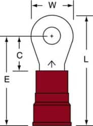 3M™ Nylon Insulated Brazed Seam Ring Tongue Terminal, 14-10S-WN, standard-style ring tongue fits around the stud image 3M™ Nylon Insulated Brazed Seam Ring Tongue Terminal, 14-10S-WN, standard-style ring tongue fits around the studimage