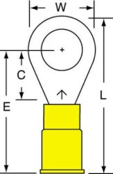 3M™ Nylon Insulation Grip Ring Tongue Terminal 13-56S-NB, standard-style ring tongue fits around the stud image 3M™ Nylon Insulation Grip Ring Tongue Terminal 13-56S-NB, standard-style ring tongue fits around the studimage