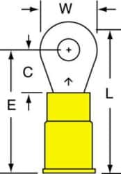 3M™ Nylon Insulation Grip Ring Tongue Terminal 13-6S-NB, standard-style ring tongue fits around the stud image 3M™ Nylon Insulation Grip Ring Tongue Terminal 13-6S-NB, standard-style ring tongue fits around the studimage