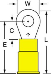 3M™ Nylon Insulation Grip Ring Tongue Terminal 13-8S-NB, standard-style ring tongue fits around the stud image 3M™ Nylon Insulation Grip Ring Tongue Terminal 13-8S-NB, standard-style ring tongue fits around the studimage