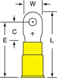 3M™ Nylon Insulation Grip Ring Tongue Terminal 13-4S-NB, standard-style ring tongue fits around the stud image 3M™ Nylon Insulation Grip Ring Tongue Terminal 13-4S-NB, standard-style ring tongue fits around the studimage