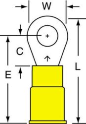 3M™ Nylon Insulation Grip Ring Tongue Terminal 13-10-NB, standard-style ring tongue fits around the stud image 3M™ Nylon Insulation Grip Ring Tongue Terminal 13-10-NB, standard-style ring tongue fits around the studimage