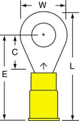 3M™ Nylon Insulation Grip Ring Tongue Terminal 13-14-NB, standard-style ring tongue fits around the stud image 3M™ Nylon Insulation Grip Ring Tongue Terminal 13-14-NB, standard-style ring tongue fits around the studimage