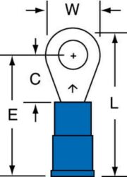 3M™ Nylon Insulation Grip Ring Tongue Terminal 12-8-NB, standard-style ring tongue fits around the stud image 3M™ Nylon Insulation Grip Ring Tongue Terminal 12-8-NB, standard-style ring tongue fits around the studimage
