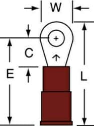 3M™ Nylon Insulation Grip Ring Tongue Terminal, 11-4S-NB, standard-style ring tongue fits around the studimage