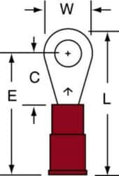 3M™ Nylon Insulation Grip Ring Tongue Terminal, 11-8-NB, standard-style ring tongue fits around the stud image 3M™ Nylon Insulation Grip Ring Tongue Terminal, 11-8-NB, standard-style ring tongue fits around the studimage