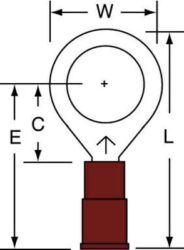 3M™ Nylon Insulation Grip Ring Tongue Terminal, 11-38-NB, standard-style ring tongue fits around the stud image 3M™ Nylon Insulation Grip Ring Tongue Terminal, 11-38-NB, standard-style ring tongue fits around the studimage
