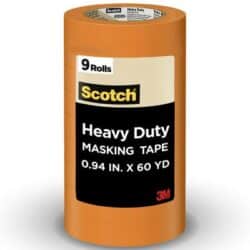Scotch® Heavy Duty Masking Tape 2020+-24AP9, 0.94 in x 60.1 yd (24mm x 55m), 9 rolls/pack image Scotch® Heavy Duty Masking Tape 2020+-24AP9, 0.94 in x 60.1 yd (24mm x 55m), 9 rolls/packimage