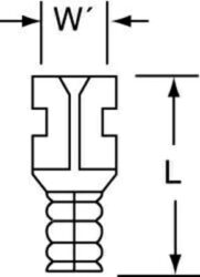 3M™ Non-Insulated Butted Seam Female Disconnect, 72F-187-20, Max. Temp. 347 °F (175 °C) for bare terminalsimage