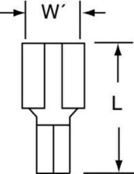 3M™ Non-Insulated Butted Seam Female Disconnect, 72F-250-32, Max. Temp. 347 °F (175 °C) for bare terminalsimage