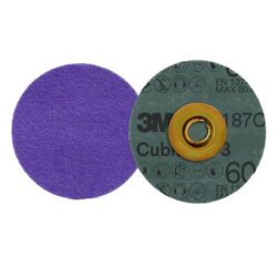 3M™ Cubitron™ 3 Roloc™ Fibre Disc 1187C, 60+, TR, Purple, 1-1/2 in, Die R150S, 50/Carton, 500 ea/Case image 3M™ Cubitron™ 3 Roloc™ Fibre Disc 1187C, 60+, TR, Purple, 1-1/2 in, Die R150S, 50/Carton, 500 ea/Caseimage