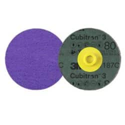 3M™ Cubitron™ 3 Roloc™ Fibre Disc 1187C, 80+, TS, Purple, 4 in, Die RS400BB, 25/Carton, 100 ea/Case image 3M™ Cubitron™ 3 Roloc™ Fibre Disc 1187C, 80+, TS, Purple, 4 in, Die RS400BB, 25/Carton, 100 ea/Caseimage