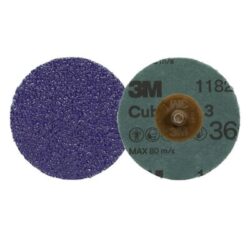 3M™ Cubitron™ 3 Roloc™ Fibre Disc 1182C, 36+, TR, Purple, 2 in, Die R200P, 50/Carton, 200 ea/Case image 3M™ Cubitron™ 3 Roloc™ Fibre Disc 1182C, 36+, TR, Purple, 2 in, Die R200P, 50/Carton, 200 ea/Caseimage