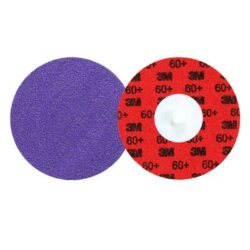 3M™ Cubitron™ 3 Roloc™ Durable Edge Disc 1184F, 60+ YF-weight, TR, Purple, 3 in, Die R300V, 50/Carton, 200 ea/Caseimage